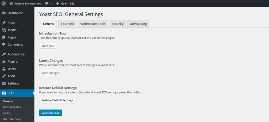 Set Up The General Settings