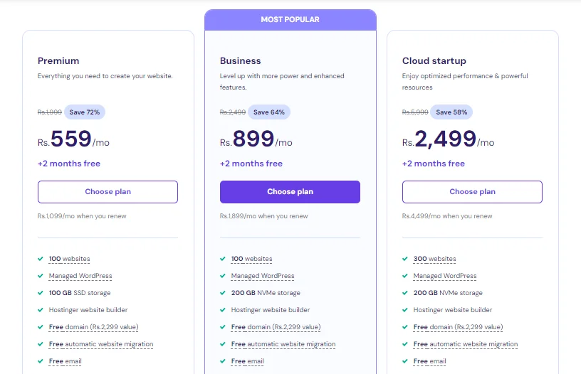 Hostinger Price Plans - TechBloggie