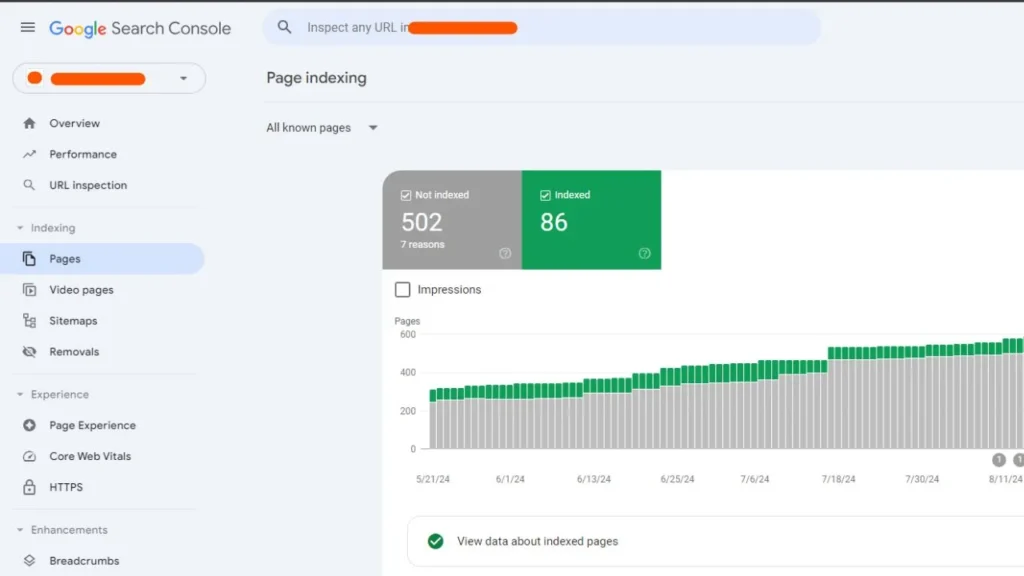 Use Google Search Console to find broken links